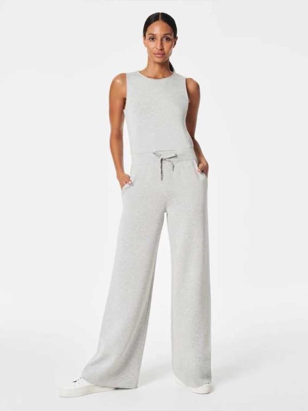 SPANX • Airessentials Sleeveless Wide-Leg Jumpsuit - Light Gray 1x